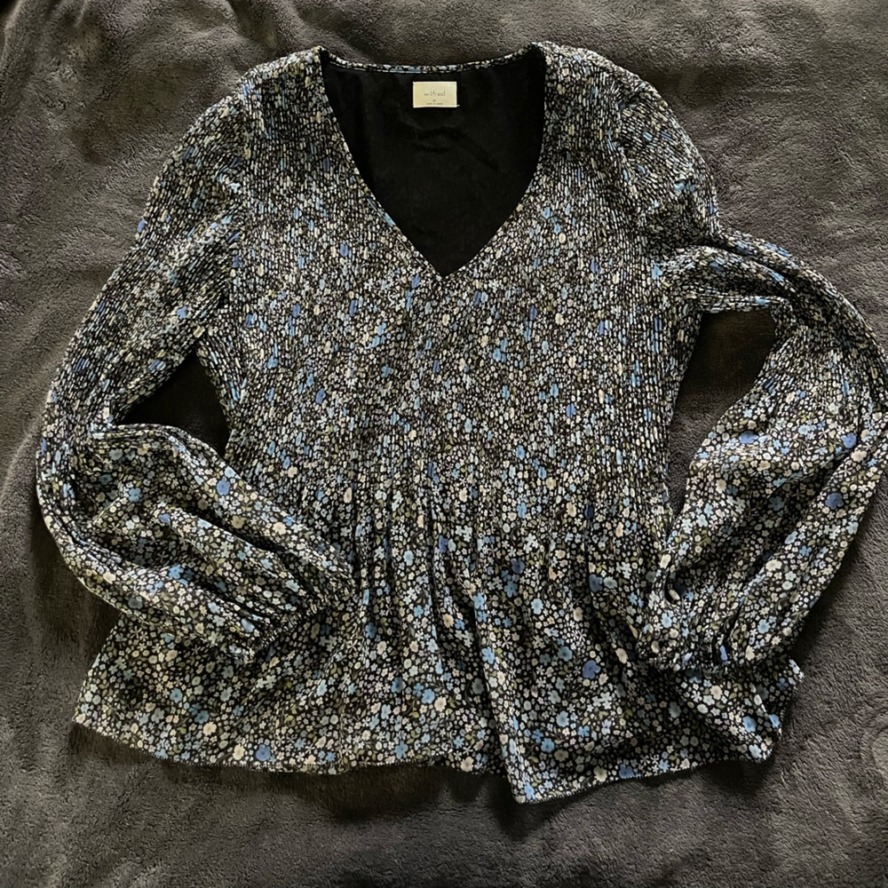 Wilfred Black and Blue Floral Top